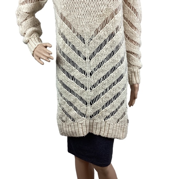 Maison Scotch Sweater Dress Size 2 Cream Open Knit - Picture 3 of 7